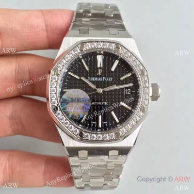 Copy Audemars Piguet 3120 Royal Oak Stainless Steel Diamond Bezel Watch - Watch